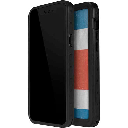 Costa Rican Flag Distressed iPhone 14 Pro Waterproof Case